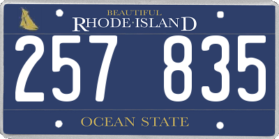 RI license plate 257835