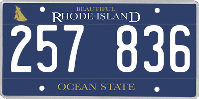 RI license plate 257836
