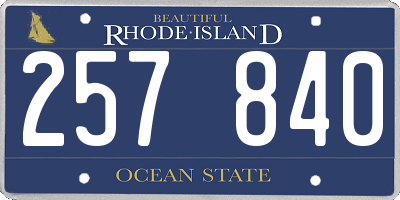 RI license plate 257840