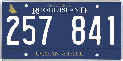 RI license plate 257841