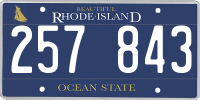 RI license plate 257843