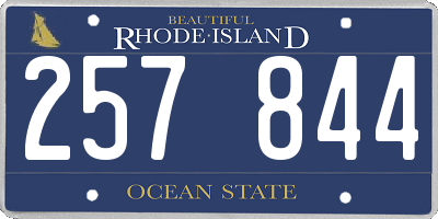 RI license plate 257844