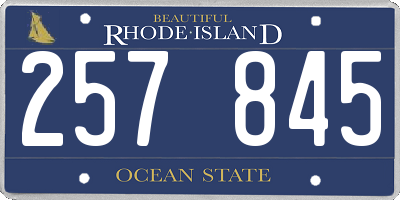 RI license plate 257845