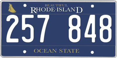 RI license plate 257848