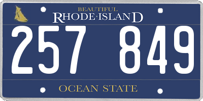 RI license plate 257849
