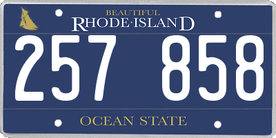 RI license plate 257858