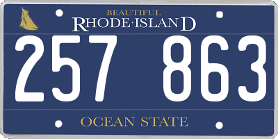 RI license plate 257863