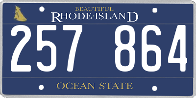 RI license plate 257864