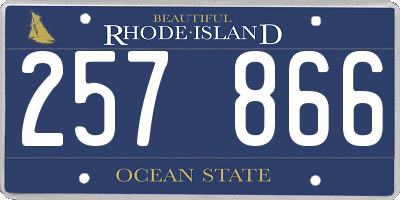 RI license plate 257866