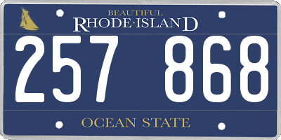 RI license plate 257868