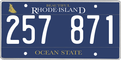 RI license plate 257871