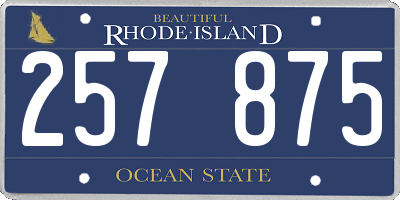 RI license plate 257875
