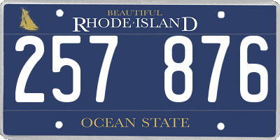 RI license plate 257876