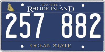 RI license plate 257882