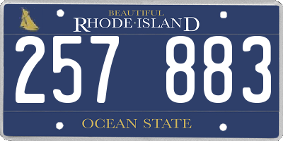 RI license plate 257883