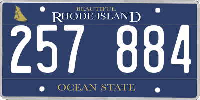 RI license plate 257884