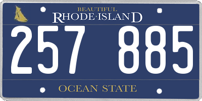 RI license plate 257885