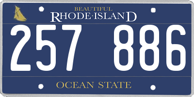 RI license plate 257886