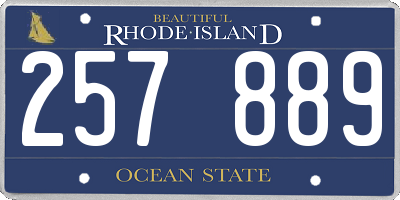 RI license plate 257889