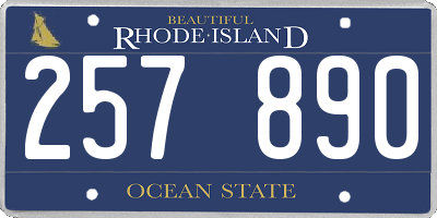 RI license plate 257890