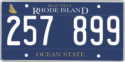 RI license plate 257899