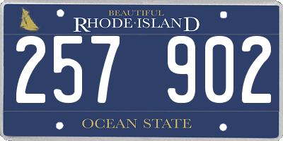 RI license plate 257902