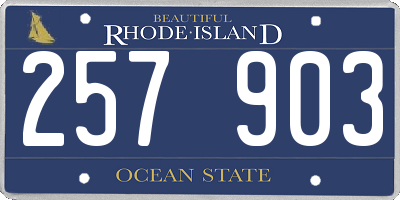 RI license plate 257903