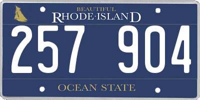 RI license plate 257904
