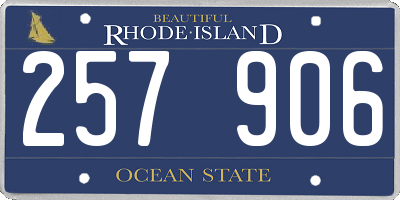RI license plate 257906