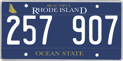 RI license plate 257907