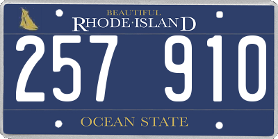 RI license plate 257910