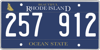 RI license plate 257912