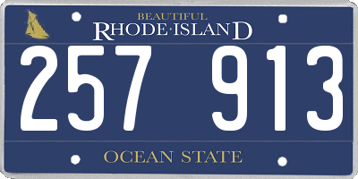 RI license plate 257913