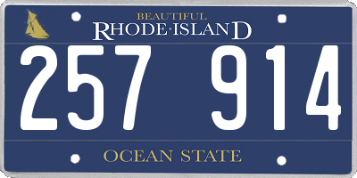 RI license plate 257914