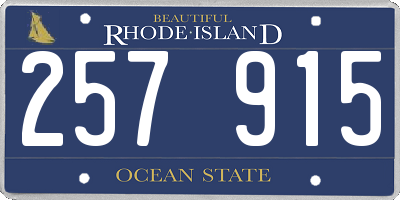 RI license plate 257915
