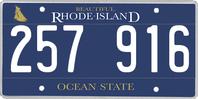 RI license plate 257916