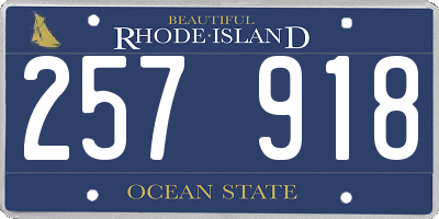 RI license plate 257918