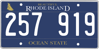 RI license plate 257919