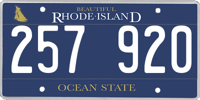 RI license plate 257920