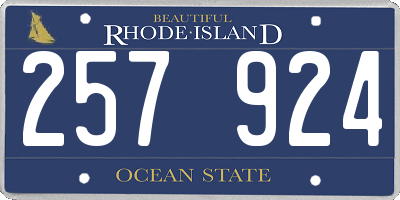 RI license plate 257924