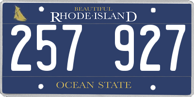 RI license plate 257927