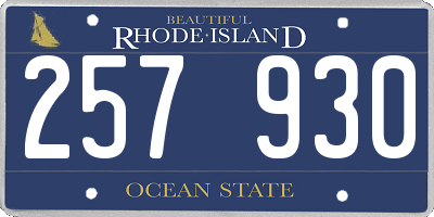 RI license plate 257930