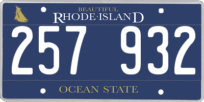 RI license plate 257932