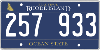 RI license plate 257933