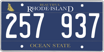 RI license plate 257937