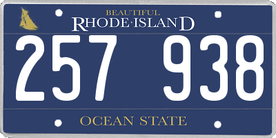 RI license plate 257938