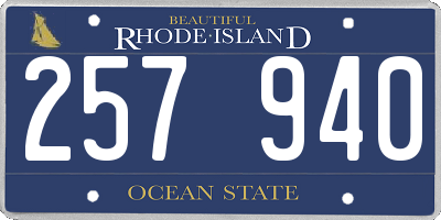 RI license plate 257940