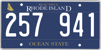 RI license plate 257941