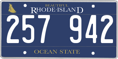 RI license plate 257942