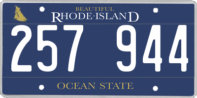 RI license plate 257944